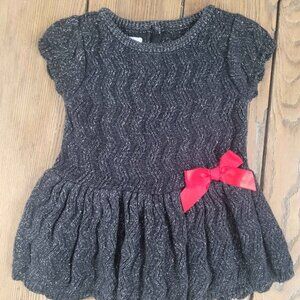 18 Months Sweater Dress Baby Toddler Girls Black Sparkle Christmas Dance